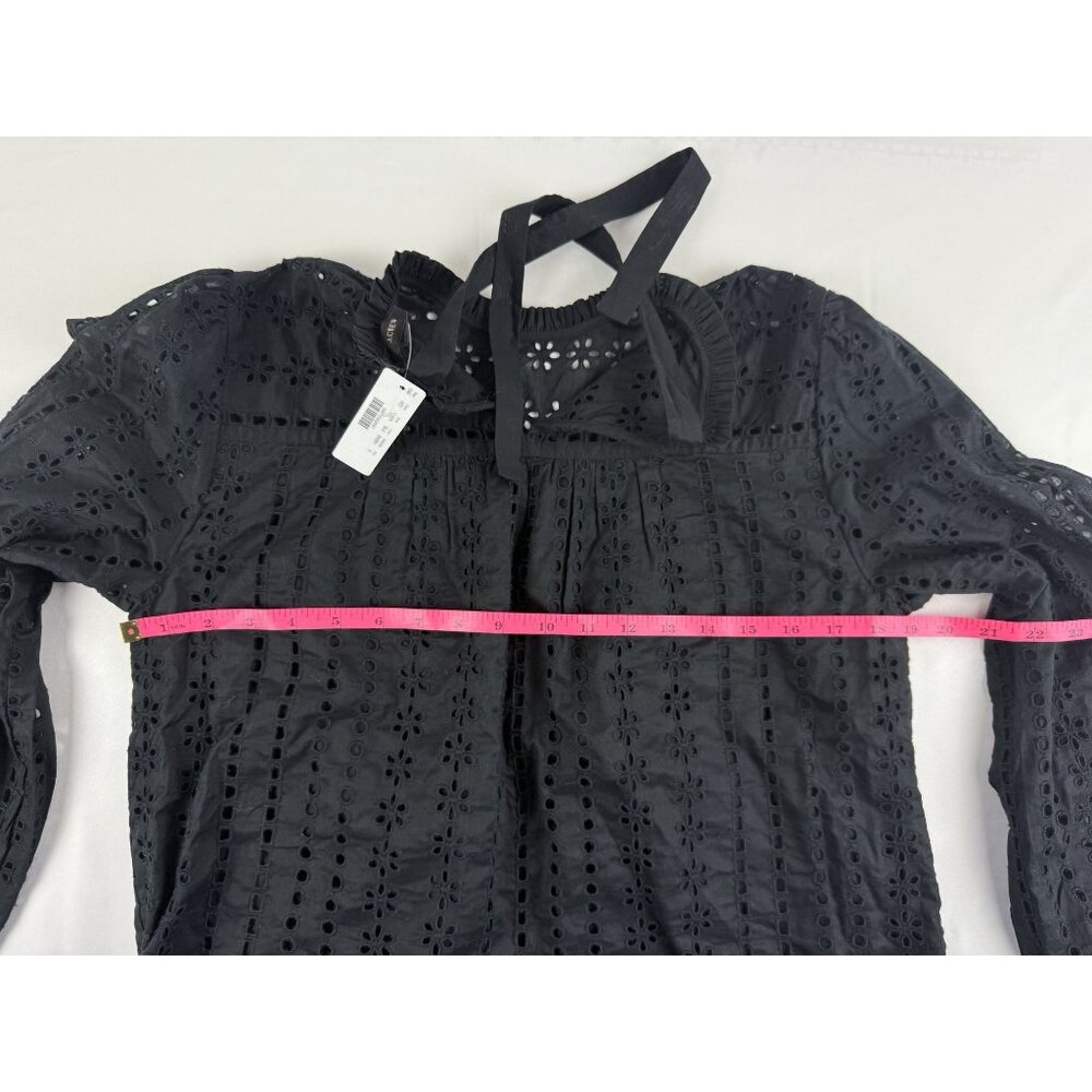 NWT J. Crew Tie-back top in ditsy eyelet Black size S $98 - Picture 6 of 9